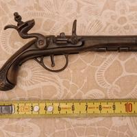piccola pistola vintage in legno e bronzo