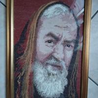 quadro padre pio ricamo