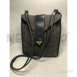 BORSA DONNA YSL VERA PELLE NERA INSERTI METALLO DO