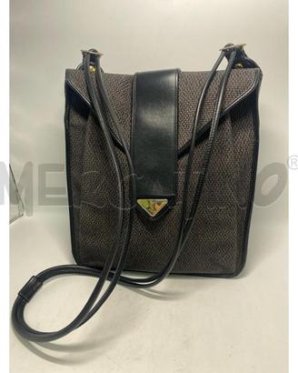 BORSA DONNA YSL VERA PELLE NERA INSERTI METALLO DO