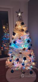 Albero di natale bianco 180 cm + addobbi
