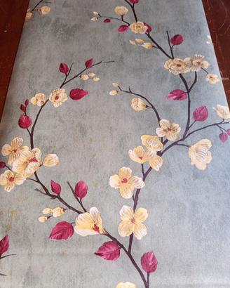 5 rotoli carta da parati adesiva floreali.
