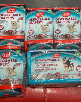 Pannolini cani assorbenti small e medium 15 pacchi