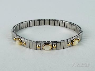 Zoppini bracciale in acciaio e oro 18kt