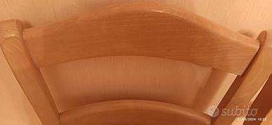 Sedie da cucina in legno e paglia