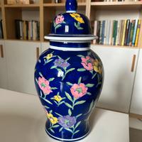 VASO BLU TEMA FLOREALE