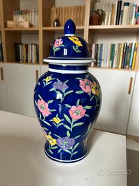VASO BLU TEMA FLOREALE