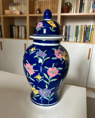 VASO BLU TEMA FLOREALE