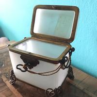 Portagioie vintage vetro opalino