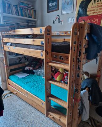 Letto a castello, con terzo letto estraibile