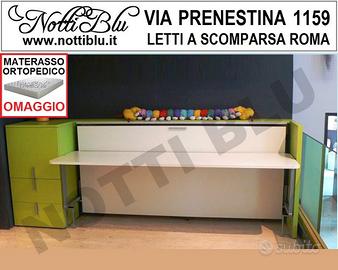 Letto a Scomparsa con piano scrivania abbattibile