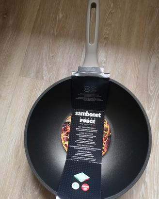 Wok Sambonet Silver Force 28cm