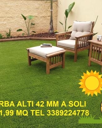 Erba sintetica italiana pelo 4cm rotolo largo 4 mt