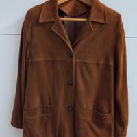Giacca donna in pelle camoscio tg. 48 vintage
