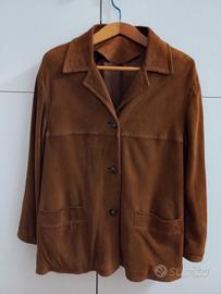 Giacca donna in pelle camoscio tg. 48 vintage
