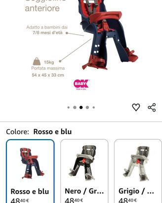 Seggiolino bici anteriore Orion