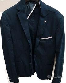 Giacca maschile blu scuro in cotone, made in Italy