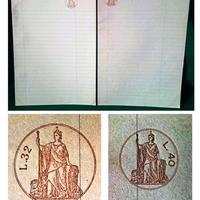 Carta bollata filigranata anno 1952 Lire 32 e 40