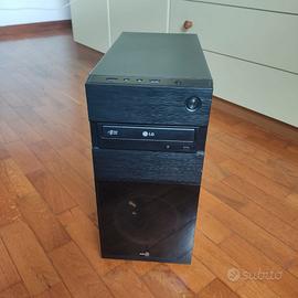 Case PC Mini Tower nero con ventola LED blu
