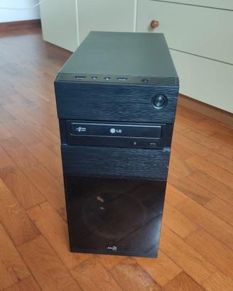 Case PC Mini Tower nero con ventola LED blu