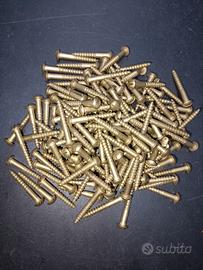 Viti per legno in ferro ottonato 140 pezzi 4x30