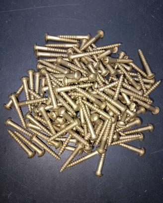 Viti per legno in ferro ottonato 140 pezzi 4x30