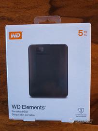 WD 5TB Elements Hard Disk Esterno Portatile
