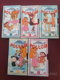 5 videocassett5 (VHS)  "C'era una volta Pollon