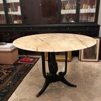 Tavolo tondo Chippendale piano marmo