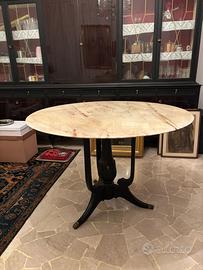 Tavolo tondo Chippendale piano marmo