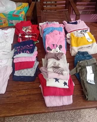 lotto vestiario invernale bambina 5/6 anni