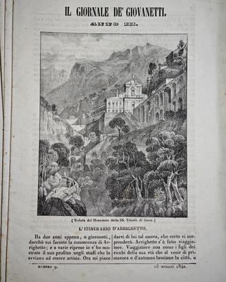 1842 Giornale Giovanetti  SS Trinità Cava Salerno 