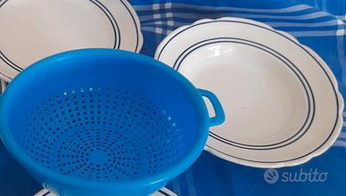 2 Piatti Vintage "La Primula+Gratis scolapasta