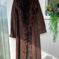 Cappotto lungo donna vintage in vera pelle