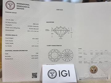 Diamante 0.93 ct Cert. IGI