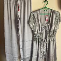 completo yamamay di seta grigio con intimo