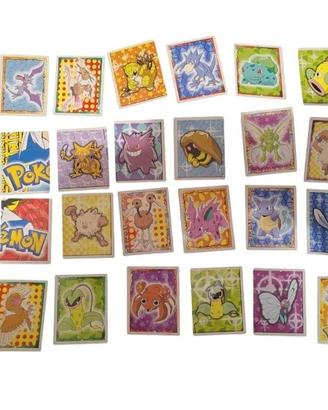 set 28 pezzi figurine adesive pokèmon anni 2000