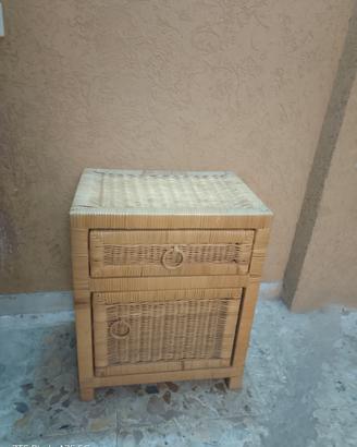 Comodino in vimini 