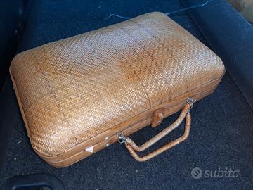 borsa anni 60 in rattan e bambù