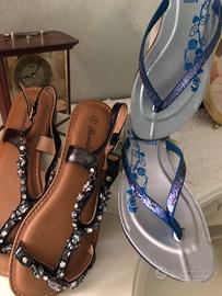 NUOVI sandali gioiello 38 più’ infradito numero 37