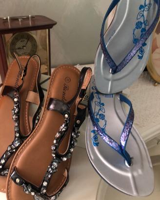 NUOVI sandali gioiello 38 più’ infradito numero 37