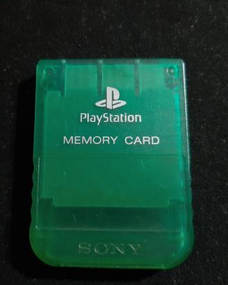 Memory Card Originale PS1 Verde Trasparente 