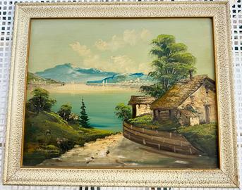 Quadro G. Taverna, Paesaggio, Pittura su Tavola