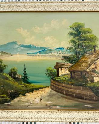 Quadro G. Taverna, Paesaggio, Pittura su Tavola