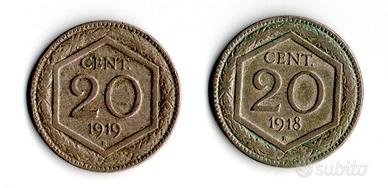 20 Cent Esagono 1919-1920 Vittorio Emanuele III