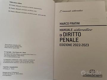 Manuale Sistematico di Diritto Penale Fratini 2022-2023 