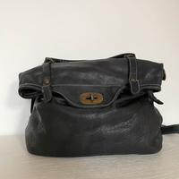 Borsa zaino vera pelle nera