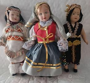 3 Bambole in porcellana vintage