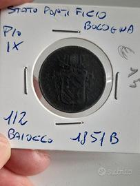 Stato Pontificio 1/2 baiocco 1851B
