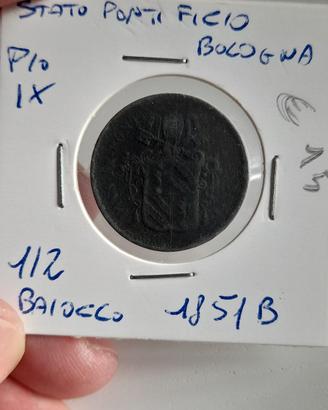 Stato Pontificio 1/2 baiocco 1851B